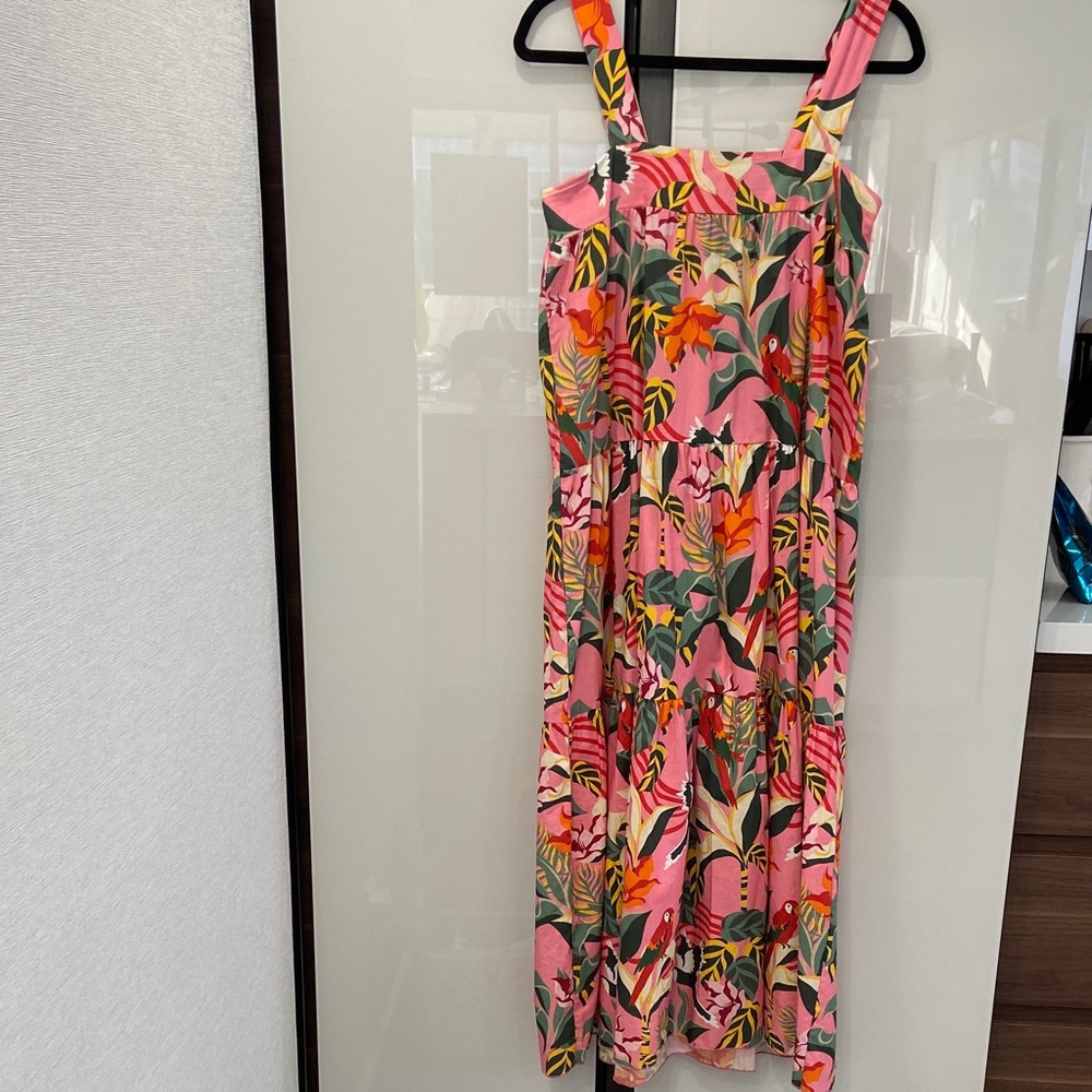 Tropical Pink Maxi Dress. Made in Italy